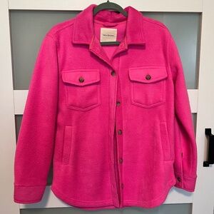 Neon pink Thread and Supply fleece jacket XS
